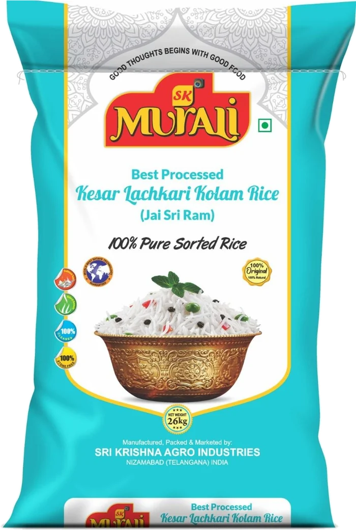 SK Murali Kesar Lachkari Kolam Rice bag from Sri Krishna Agro Industries