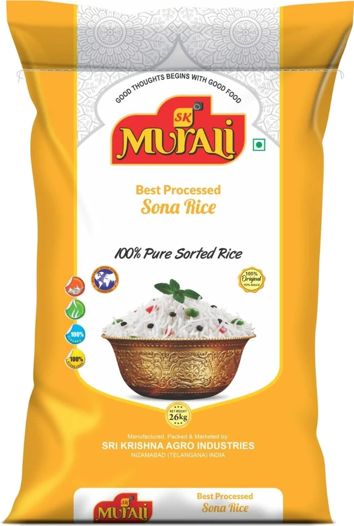 Sona Masoori Steam Rice sack cutout